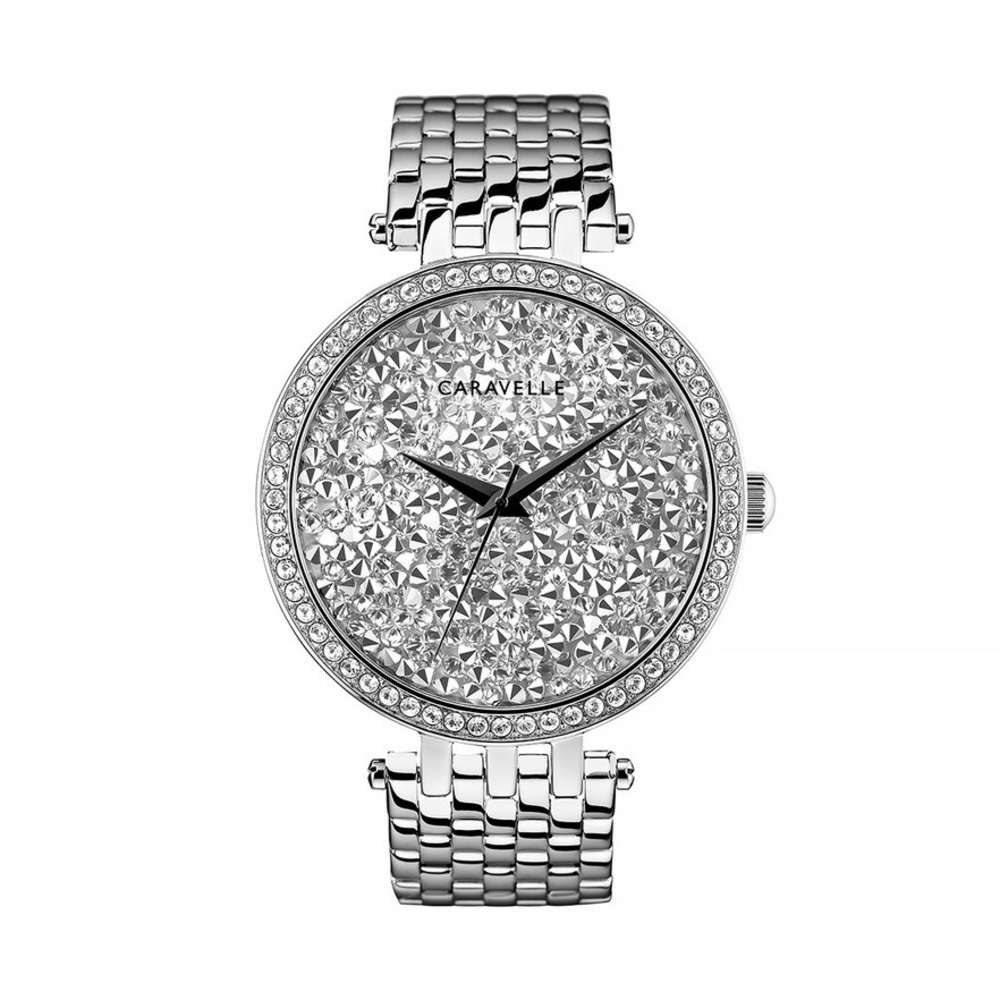 Ladies Silver Caravelle by Bulova Bling watch.